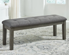 Hallanden Two-tone Gray Dining Table, 4 Chairs, and Bench - Ornate Home