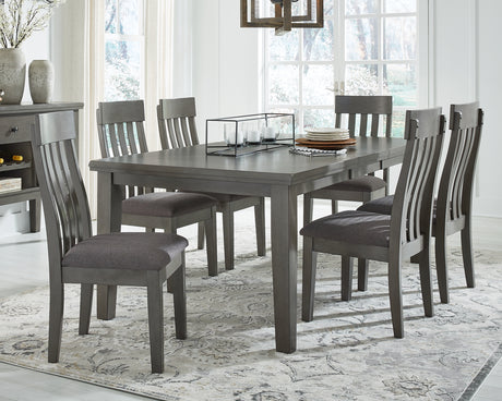Hallanden Two-tone Gray Dining Table, 6 Chairs and Server - Ornate Home