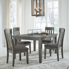 Hallanden Two-tone Gray Dining Table and 4 Chairs - Ornate Home