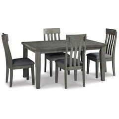 Hallanden Two-tone Gray Dining Table and 4 Chairs - Ornate Home