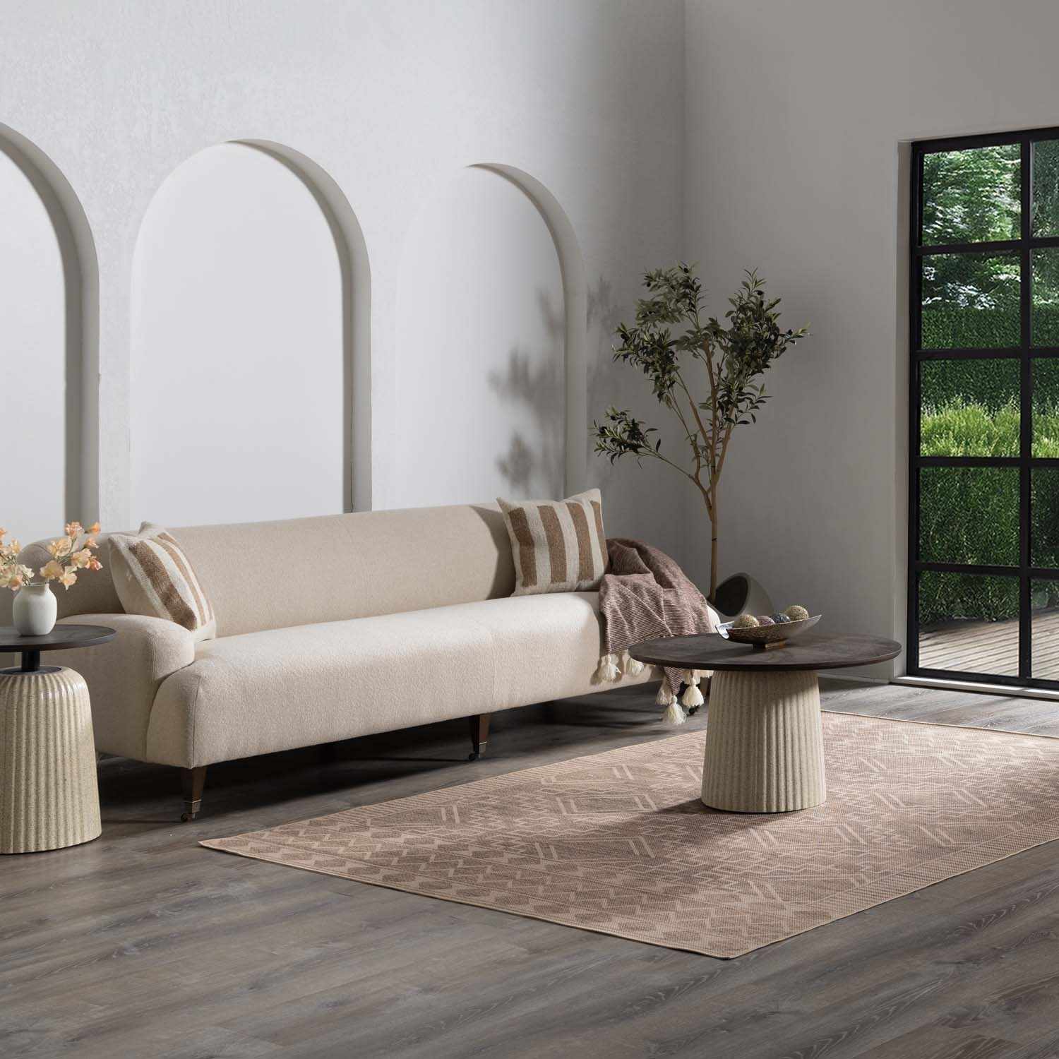 Halle Beige Washable Area Rug - Clearance - Ornate Home