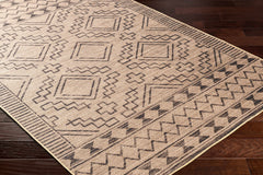 Halle Tan & Black Washable Area Rug - Clearance - Ornate Home