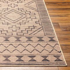 Halle Tan & Black Washable Area Rug - Clearance - Ornate Home
