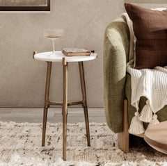 Halley White Accent Table - Ornate Home
