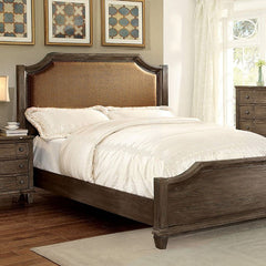 Halliday Wire-Brushed Gray E.King Bed - Ornate Home