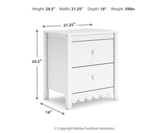 Hallityn White Nightstand - Ornate Home