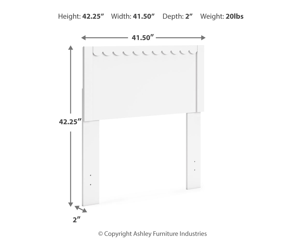 Hallityn White Twin Panel Headboard (Online Special Price) - Ornate Home