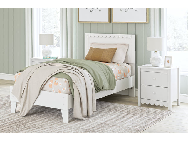 Hallityn White Twin Panel Platform Youth Bed - Ornate Home