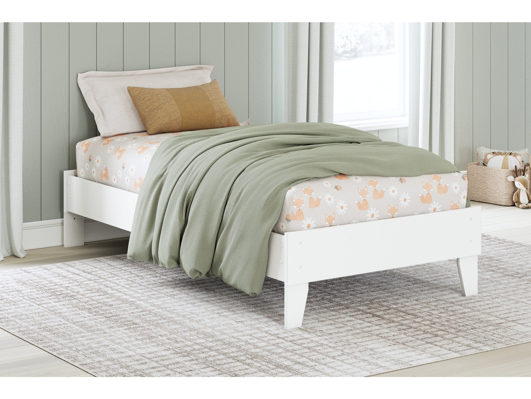 Hallityn White Twin Platform Bed - Ornate Home