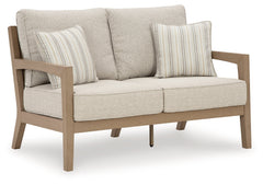 Hallow Creek Driftwood Outdoor Loveseat with Cushion - Ornate Home