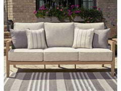 Hallow Creek Driftwood Outdoor Sofa with Cushion - Ornate Home