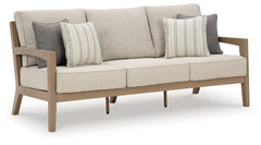 Hallow Creek Driftwood Outdoor Sofa with Cushion - Ornate Home