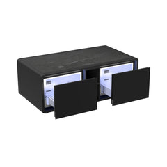Halo Black 3-Piece Smart Occasional Table Set with Smart Coffee Table & Two Round Smart End Table - Ornate Home