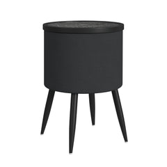 Halo Black Round Smart End Table - Ornate Home