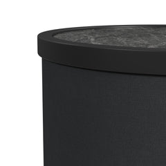 Halo Black Round Smart End Table - Ornate Home