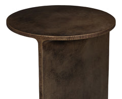 Halo Brown Metal Round Side Table - Ornate Home
