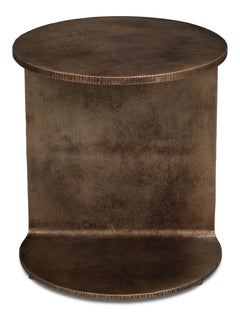 Halo Brown Metal Round Side Table - Ornate Home