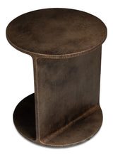 Halo Brown Metal Round Side Table - Ornate Home