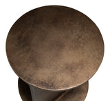 Halo Brown Metal Round Side Table - Ornate Home