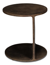 Halo Brown Metal Round Side Table - Ornate Home