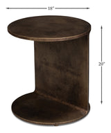 Halo Brown Metal Round Side Table - Ornate Home
