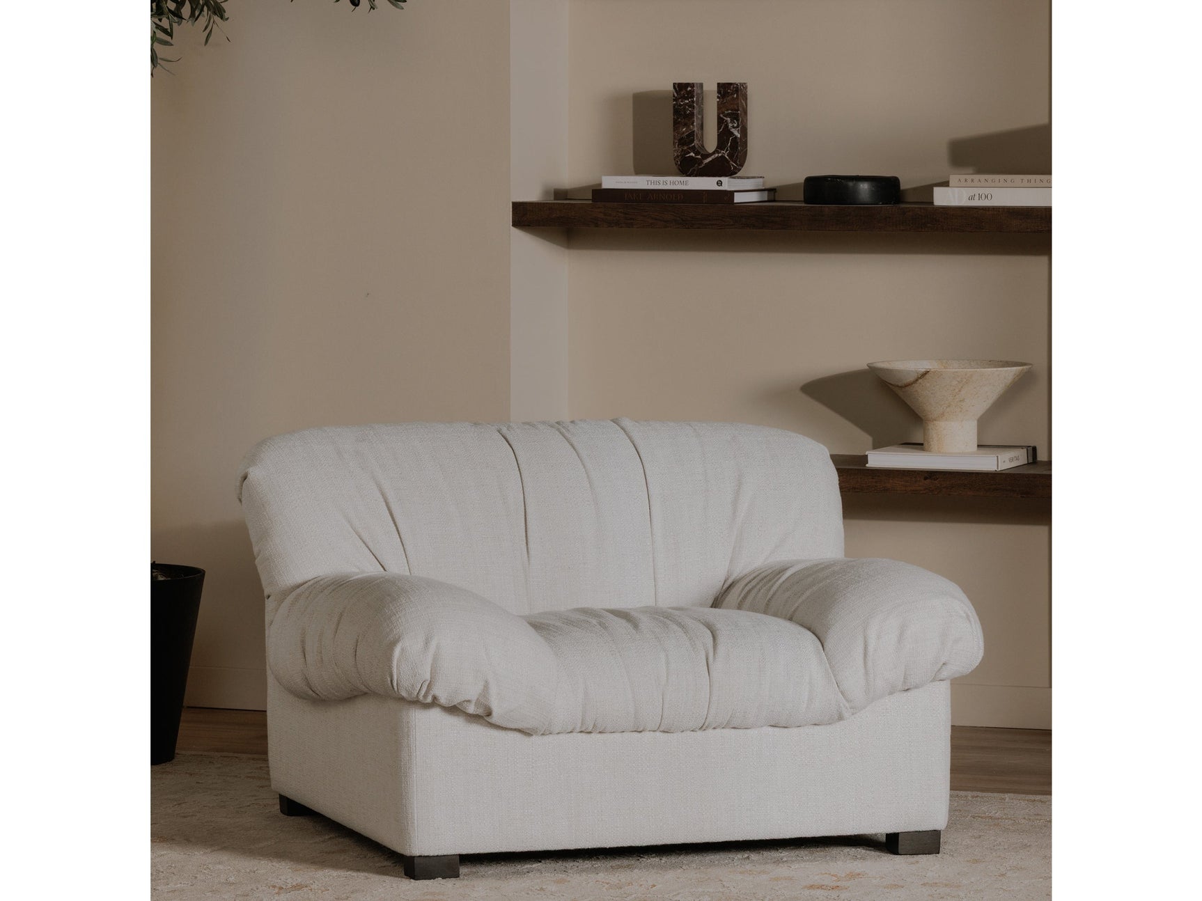 Halston Flecked Oat Lounge Chair - Ornate Home