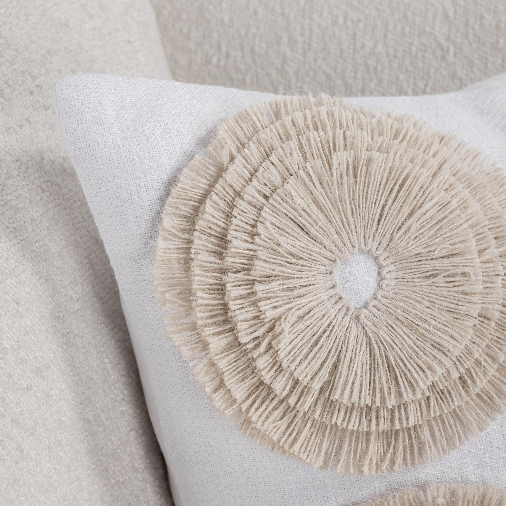 Halston Ivory 22x22 Throw Pillow (Set of 2) - Ornate Home