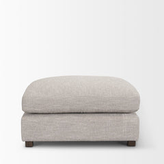 Halston Light Gray Large Ottoman Performance Fabric - Ornate Home
