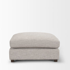 Halston Light Gray Large Ottoman Performance Fabric - Ornate Home