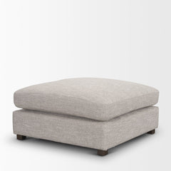 Halston Light Gray Large Ottoman Performance Fabric - Ornate Home