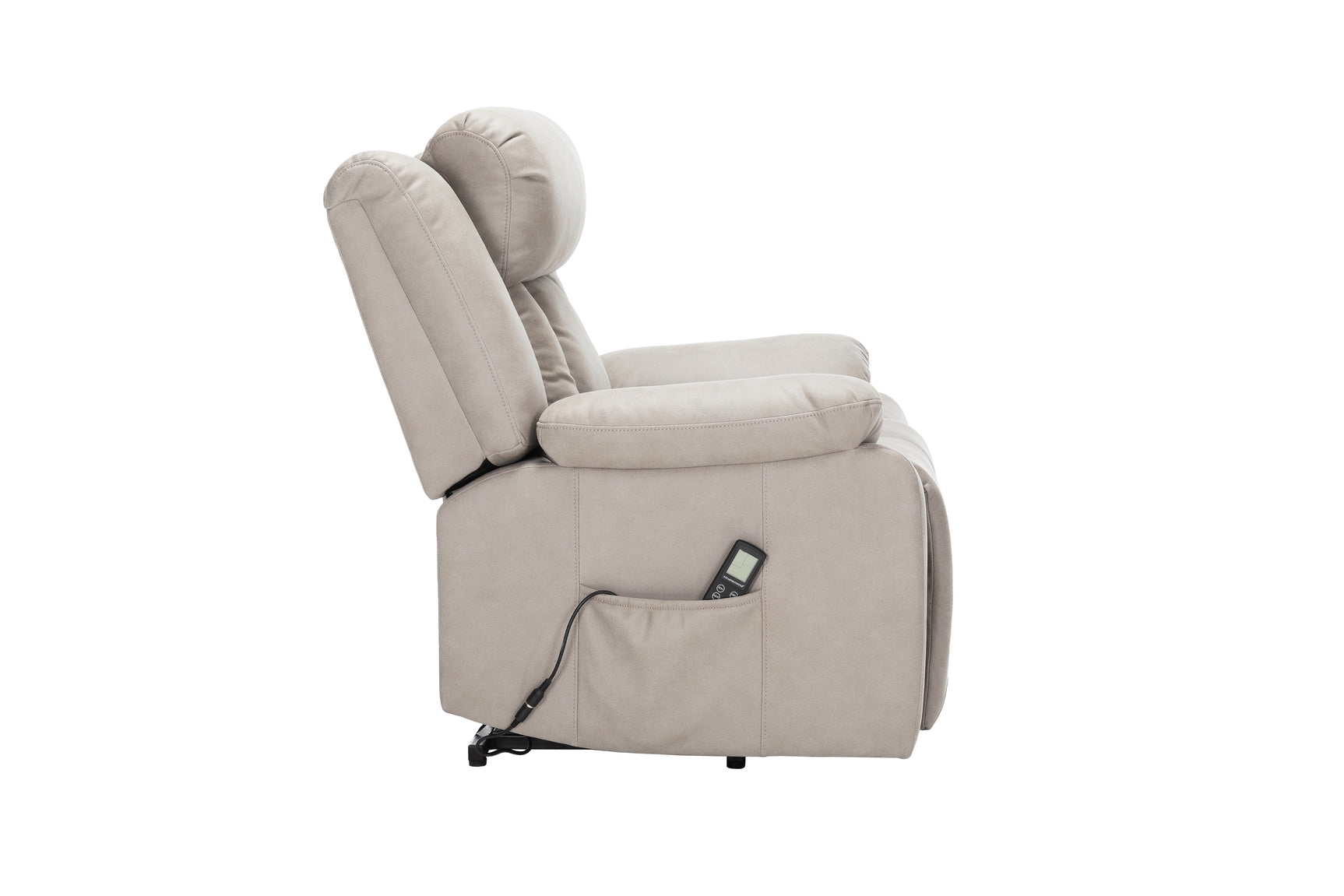 Halston Light Gray Power Lift Recliner - Ornate Home