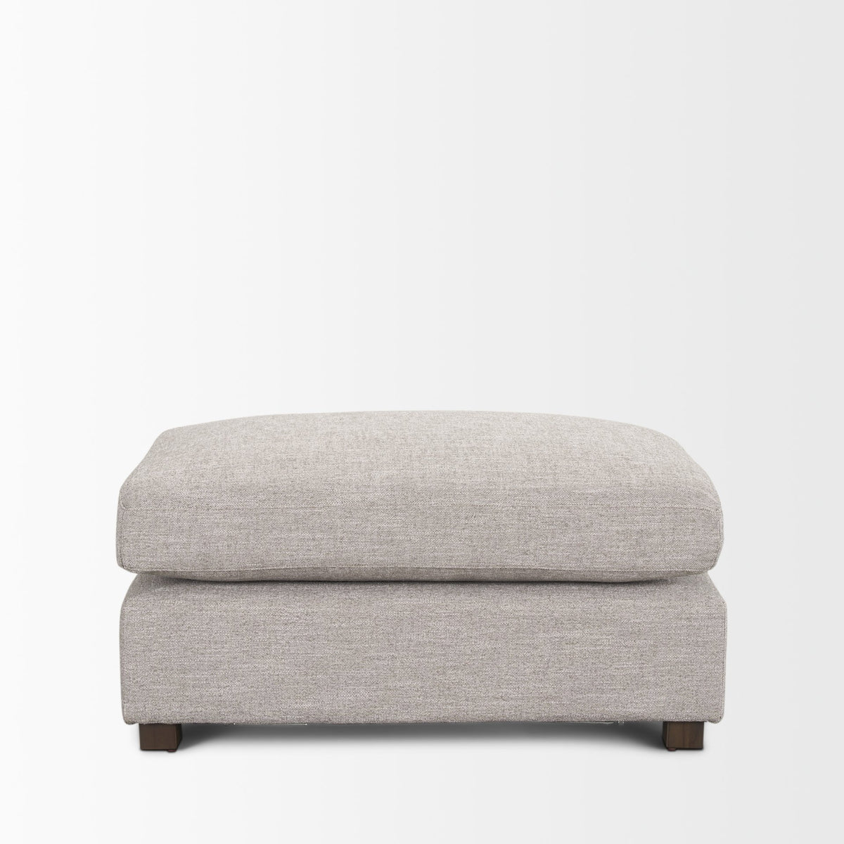 Halston Light Gray Small Ottoman Performance Fabric - Ornate Home