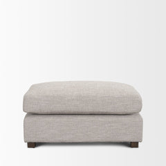 Halston Light Gray Small Ottoman Performance Fabric - Ornate Home