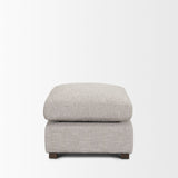 Halston Light Gray Small Ottoman Performance Fabric - Ornate Home