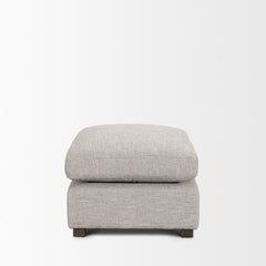 Halston Light Gray Small Ottoman Performance Fabric - Ornate Home