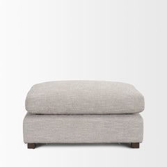 Halston Light Gray Small Ottoman Performance Fabric - Ornate Home