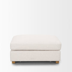 Halston Oatmeal Small Ottoman Performance Fabric - Ornate Home