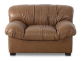 Halston Tan Leather Lounge Chair - Ornate Home