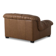 Halston Tan Leather Lounge Chair - Ornate Home