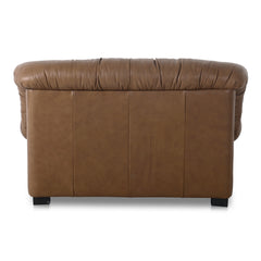 Halston Tan Leather Lounge Chair - Ornate Home