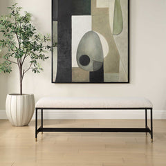 Halston White Upholstered Bench - Ornate Home