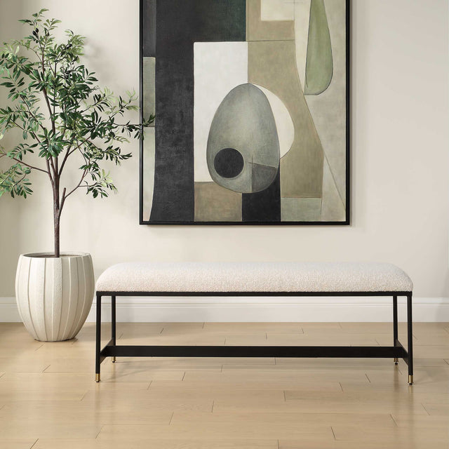 Halston White Upholstered Bench - Ornate Home