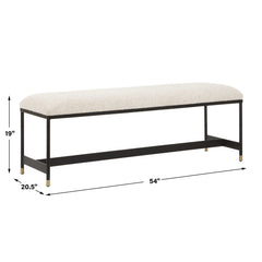 Halston White Upholstered Bench - Ornate Home