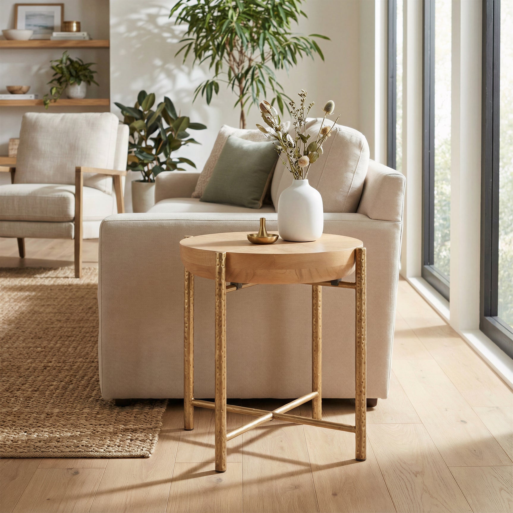 Halva Natural Side Table - Ornate Home
