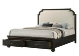 Hamilton Charcoal/Brownish Gray King Upholstered Storage Platform Bed - Ornate Home