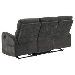 Hamilton Charcoal Grey 2-Piece Chenille Manual Reclining Sofa Set - Ornate Home