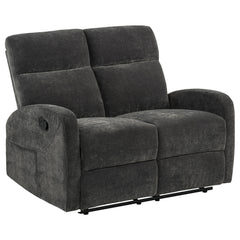 Hamilton Charcoal Grey 2-Piece Chenille Manual Reclining Sofa Set - Ornate Home