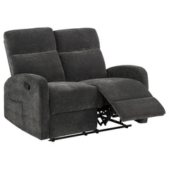 Hamilton Charcoal Grey 2-Piece Chenille Manual Reclining Sofa Set - Ornate Home