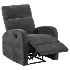 Hamilton Charcoal Grey 3-Piece Chenille Manual Reclining Sofa Set - Ornate Home