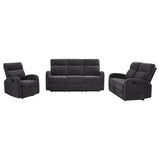 Hamilton Charcoal Grey Chenille Upholstered Manual Glider Recliner - Ornate Home